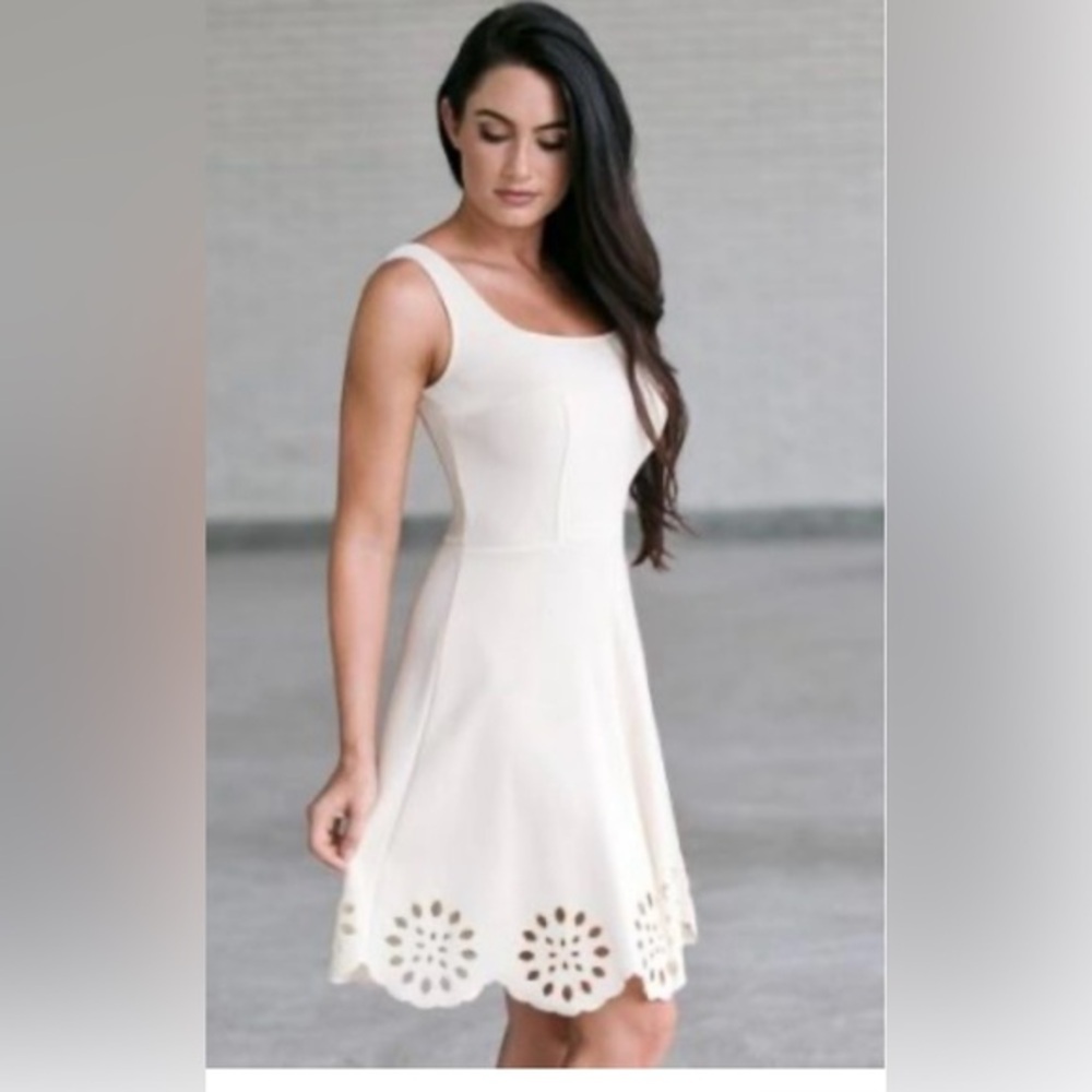 Fashion to Figure Cream Sleeveless Midi Dress